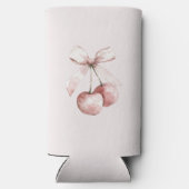 Blush Pink Cherries Bow Seltzer Blikjeskoeler (Achterkant)