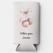 Blush Pink Cherries Bow Seltzer Blikjeskoeler (Voorkant)