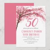 Blush Pink Cherry Blossom 50e verjaardag Bloemen Kaart (Voorkant / Achterkant)