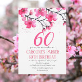 Blush Pink Cherry Blossom 60e verjaardag Bloemen Kaart