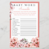 Blush Pink Cherry Blossom Baby Word Scramble Flyer (Voorkant)