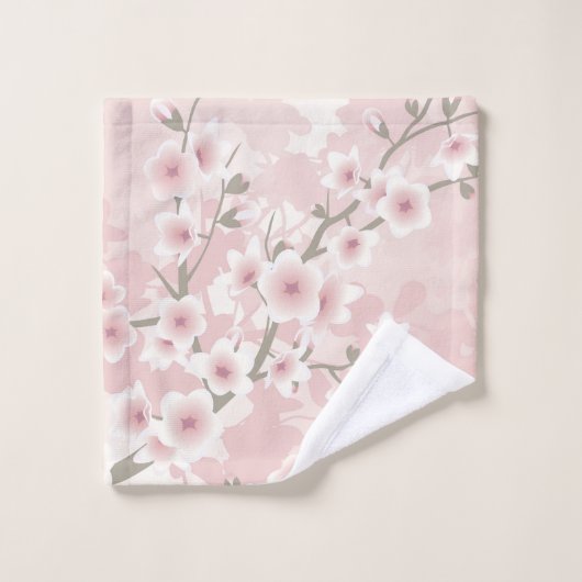 Blush PInk Cherry Blossom Bad Handdoek (Wasdoekje)