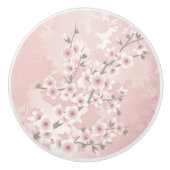  Blush PInk Cherry Blossom Ceramic Knob. Keramische Knop (Voorkant)