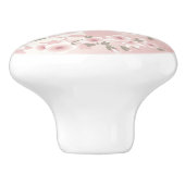  Blush PInk Cherry Blossom Ceramic Knob. Keramische Knop (Zijkant)