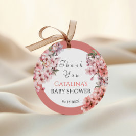 Blush Pink Cherry Blossom Elegant Dank u Bedankjes Labels