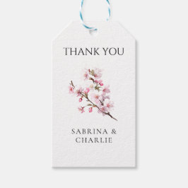 Blush Pink Cherry Blossom Elegant Floral Cadeaulabel