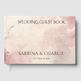 Blush Pink Cherry Blossom Elegant Floral Wedding Gastenboek