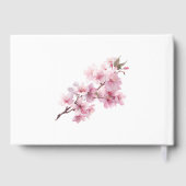 Blush Pink Cherry Blossom Elegant Floral Wedding Gastenboek (Achterkant)