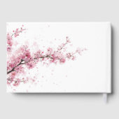 Blush Pink Cherry Blossom Elegant Floral Wedding  Gastenboek (Achterkant)