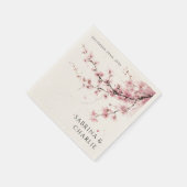 Blush Pink Cherry Blossom Elegant Floral Wedding Servet (Hoek)