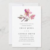 BLUSH PINK CHERRY BLOSSOM FLORAL WEDDING INVITE BEDANKKAART (Voorkant)