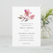 BLUSH PINK CHERRY BLOSSOM FLORAL WEDDING INVITE BEDANKKAART (Staand voorkant)