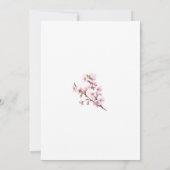 Blush Pink Cherry Blossom Flower Japanese Wedding Kaart (Achterkant)