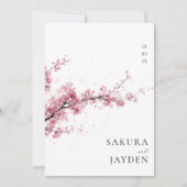 Blush Pink Cherry Blossom Flower Japanese Wedding  Kaart (Voorkant)