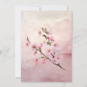 Blush Pink Cherry Blossom Flower Japanese Wedding Kaart (Achterkant)