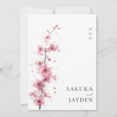 Blush Pink Cherry Blossom Flower Japanese Wedding  Kaart (Voorkant)