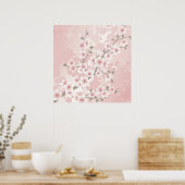  Blush PInk Cherry Blossom Poster (Keuken)