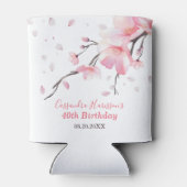 Blush Pink Cherry Blossom Sakura Floral Verjaardag Blikjeskoeler (Achterkant)