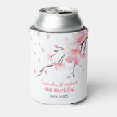 Blush Pink Cherry Blossom Sakura Floral Verjaardag Blikjeskoeler (Blikje Achterkant)