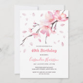 Blush Pink Cherry Blossom Sakura Floral Verjaardag Kaart (Voorkant)