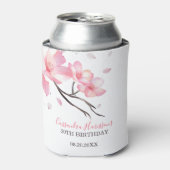 Blush Pink Cherry Blossom Sakura Verjaardag Blikjeskoeler (Blikje Voorkant)