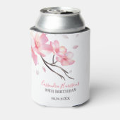 Blush Pink Cherry Blossom Sakura Verjaardag Blikjeskoeler (Blikje Achterkant)