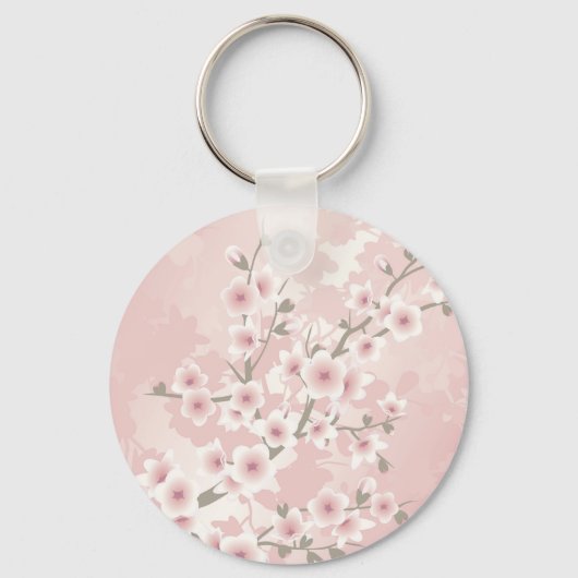Blush PInk Cherry Blossom Sleutelhanger (Achterkant)
