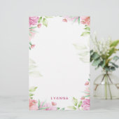 Blush Pink Cherry Blossom Specialized Stationery Briefpapier (Staand voorkant)