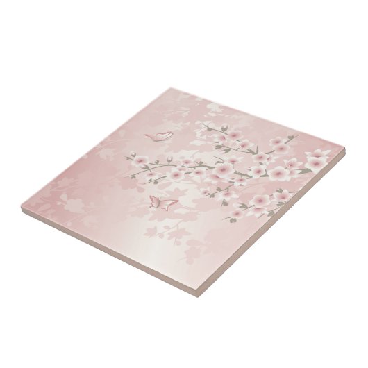  Blush PInk Cherry Blossom Tegeltje (Zijkant)