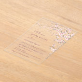 Blush Pink Cherry Blossom Wedding Acryl Uitnodigingen (Laagn)