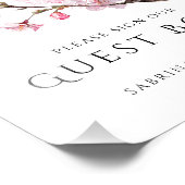 Blush Pink Cherry Blossom Wedding Guest Book Sign Foto Afdruk (Hoek)
