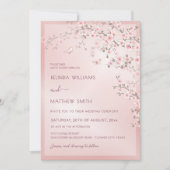 Blush Pink Cherry Blossom Wedding Kaart (Voorkant)