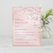 Blush Pink Cherry Blossom Wedding Kaart (Staand voorkant)