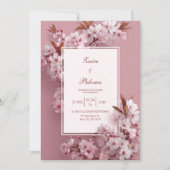 Blush Pink Cherry Blossom Wedding Kaart (Voorkant)