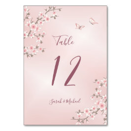 Blush Pink Cherry Blossom Wedding Kaart