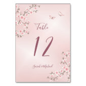 Blush Pink Cherry Blossom Wedding Kaart (Achterkant)