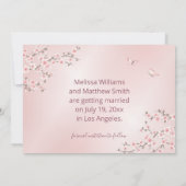 Blush Pink Cherry Blossom Wedding Save The Date (Achterkant)