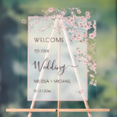 Blush Pink Cherry Blossom Wedding Transparent Acryl Bord (Neutraal)