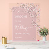 Blush Pink Cherry Blossom Wedding Transparent Acryl Bord (Huwelijk)