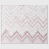 Blush Pink Chevron roos Goud Glitter Cadeaupapier (Vlak)