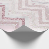 Blush Pink Chevron roos Goud Glitter Cadeaupapier (Hoek)
