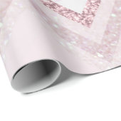 Blush Pink Chevron roos Goud Glitter Cadeaupapier (Rol Hoek)