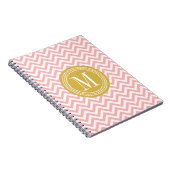 Blush Pink Chevron Zigzag gepersonaliseerd Monogra Notitieboek (Rechterzijde)