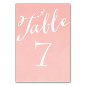Blush Pink Chic Calligrafie Tafelnummers (Voorkant)