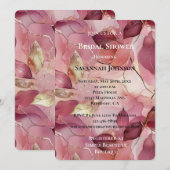 Blush Pink Chic Gold Bladeren Vrijgezellenfeest Kaart (Voorkant / Achterkant)