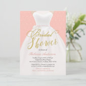 Blush Pink Chic Gold Weddenress Vrijgezellenfeest Kaart (Staand voorkant)