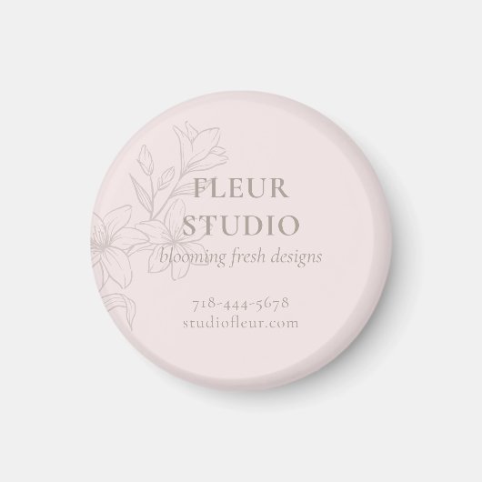 Blush Pink | Chic Minimalist Floral Magneet (Voorkant)
