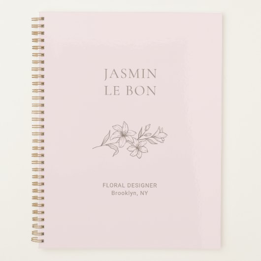 Blush Pink | Chic Minimalist Floral Planner (Voorkant)