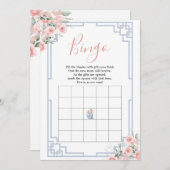 Blush Pink Chinoiserie Ginger Jar Baby Bingo Kaart (Voorkant / Achterkant)