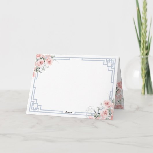 Blush Pink Chinoiserie Ginger Jar Baby shower Bedankkaart (Achterkant)